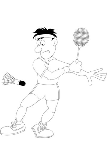 Playing Badminton Coloring Page